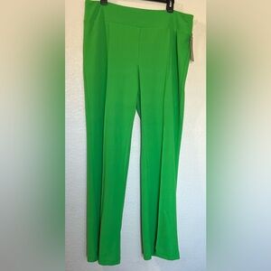 Soho Apparel Green Flare Pants XL Pull on Stretch Career Pants 41.5 “ Length NWT